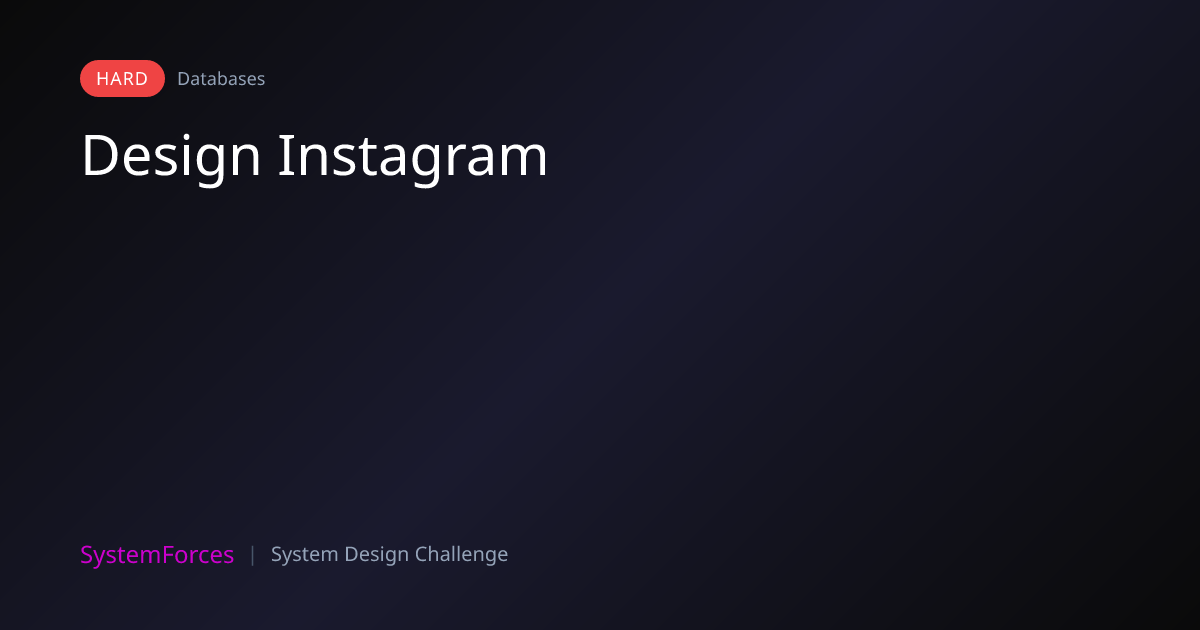 Design Instagram | Databases System Design Challenge | SystemForces