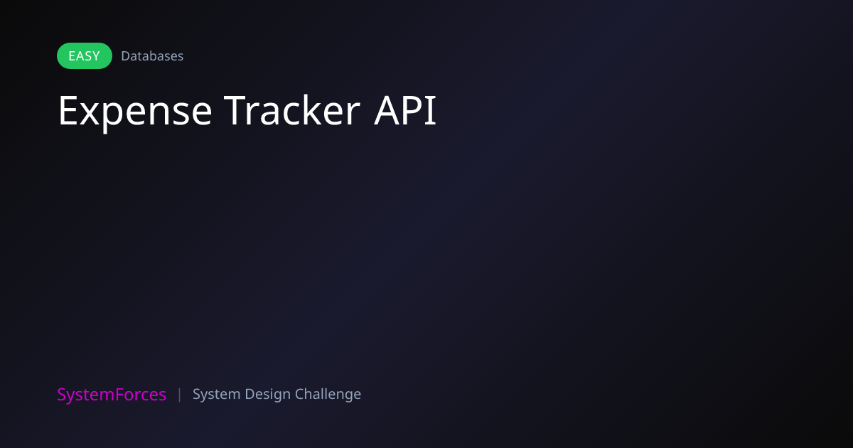 Expense Tracker API | Databases System Design Challenge | SystemForces