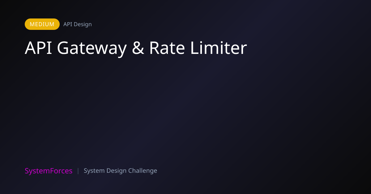 API Gateway & Rate Limiter | API Design System Design Challenge ...