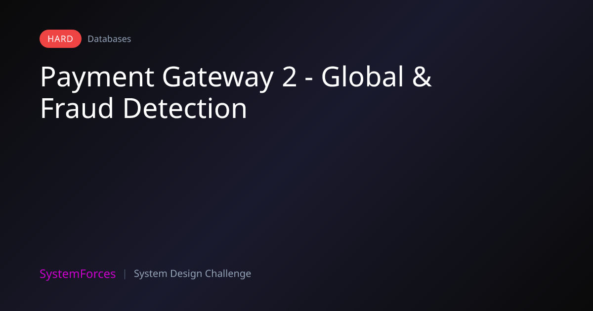 Payment Gateway 2 - Global & Fraud Detection | Databases System Design ...